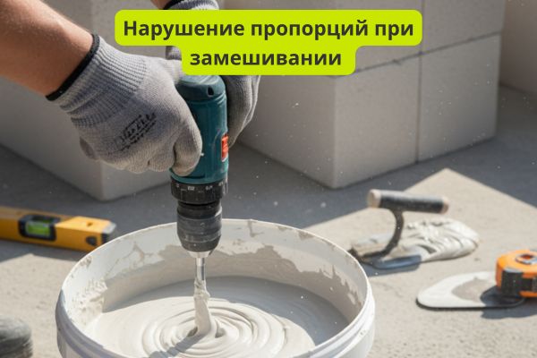 Нарушение пропорций при замешивании клея фото